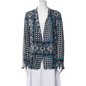 NEW The Kooples Paris Blazer Jacket Blue Black Women's 36 S Small Boho Chic